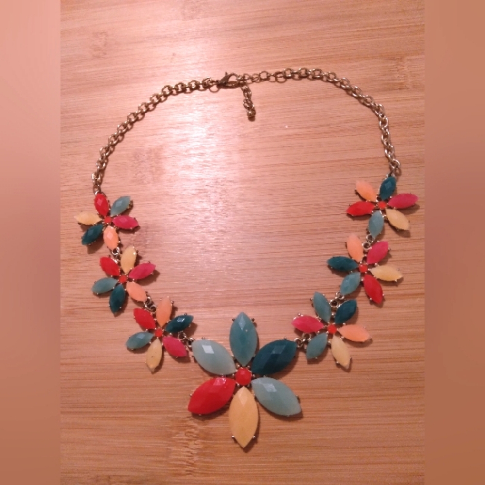 Floral colorful necklace